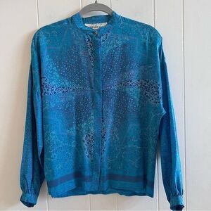 Vintage 100% Silk Button Down Blouse Saks Fifth Avenue